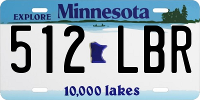 MN license plate 512LBR