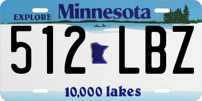 MN license plate 512LBZ