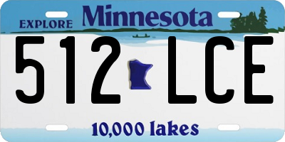 MN license plate 512LCE