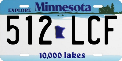 MN license plate 512LCF