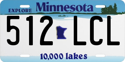 MN license plate 512LCL