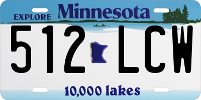 MN license plate 512LCW