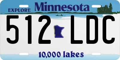 MN license plate 512LDC