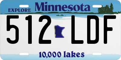 MN license plate 512LDF