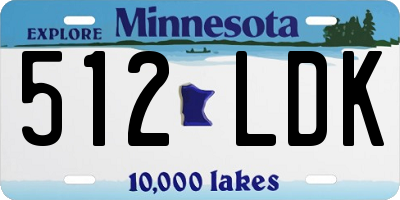 MN license plate 512LDK
