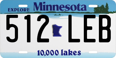 MN license plate 512LEB
