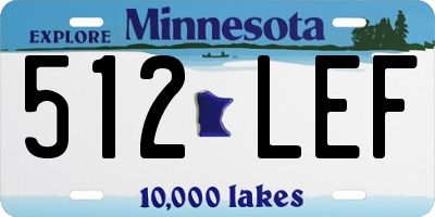 MN license plate 512LEF