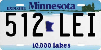 MN license plate 512LEI