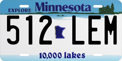 MN license plate 512LEM
