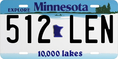 MN license plate 512LEN