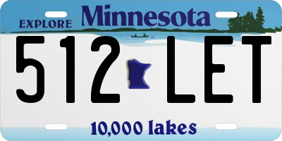 MN license plate 512LET
