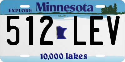 MN license plate 512LEV