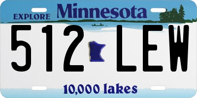 MN license plate 512LEW