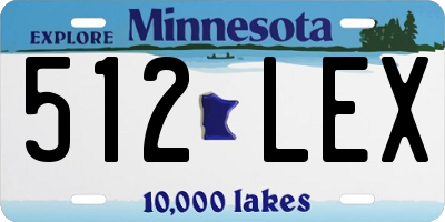 MN license plate 512LEX