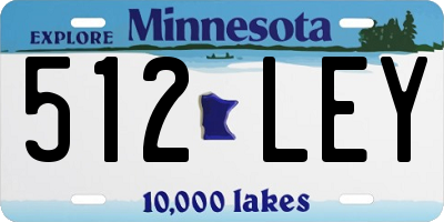 MN license plate 512LEY