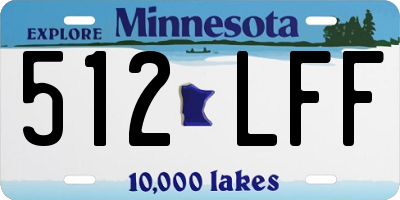 MN license plate 512LFF