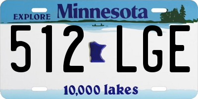 MN license plate 512LGE