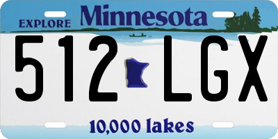 MN license plate 512LGX