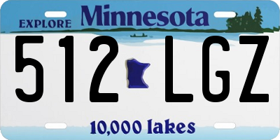 MN license plate 512LGZ