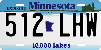 MN license plate 512LHW