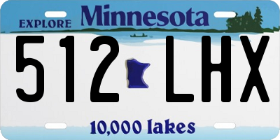 MN license plate 512LHX