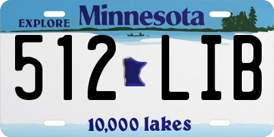 MN license plate 512LIB