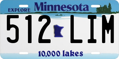 MN license plate 512LIM