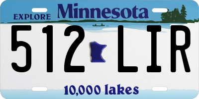 MN license plate 512LIR