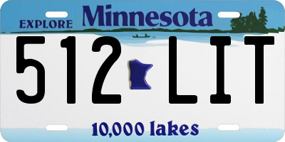MN license plate 512LIT