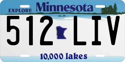 MN license plate 512LIV