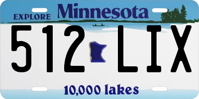 MN license plate 512LIX