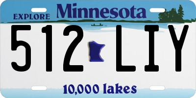 MN license plate 512LIY