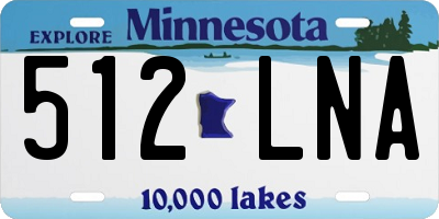 MN license plate 512LNA