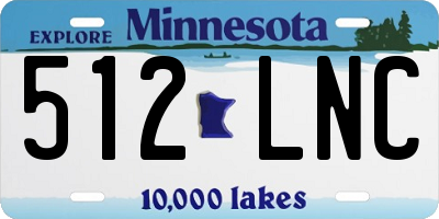 MN license plate 512LNC