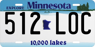 MN license plate 512LOC
