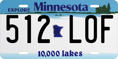 MN license plate 512LOF