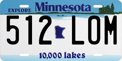 MN license plate 512LOM