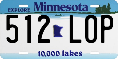 MN license plate 512LOP