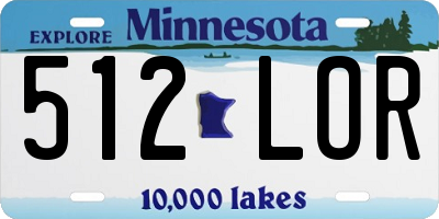MN license plate 512LOR