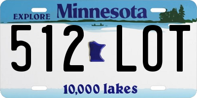 MN license plate 512LOT