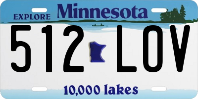 MN license plate 512LOV