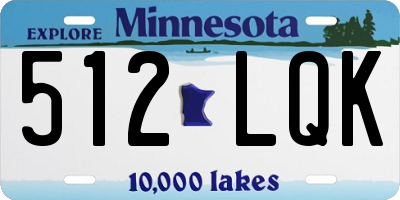 MN license plate 512LQK