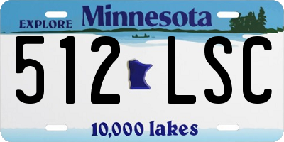 MN license plate 512LSC