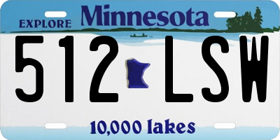 MN license plate 512LSW