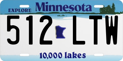 MN license plate 512LTW