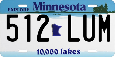 MN license plate 512LUM