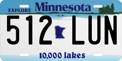 MN license plate 512LUN