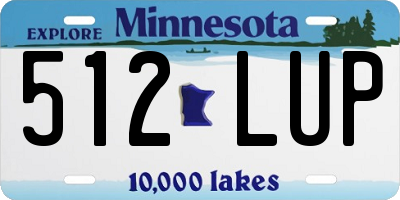 MN license plate 512LUP