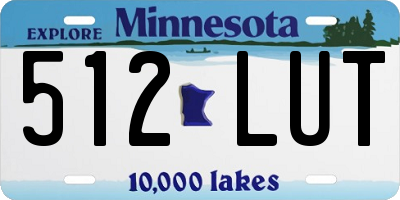 MN license plate 512LUT
