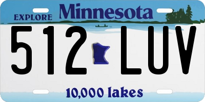 MN license plate 512LUV